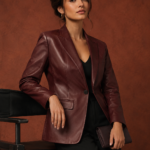 Elara Leather Blazer