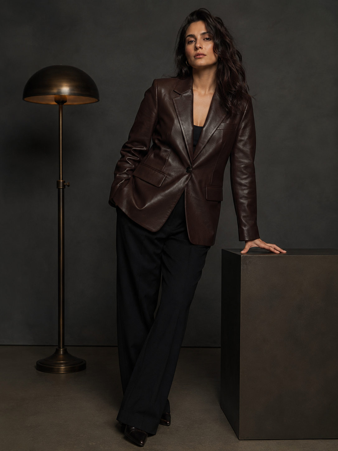 03-3.png Monroe Brown Leather Blazer - Image 1