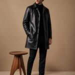 Victor Black Leather Coat
